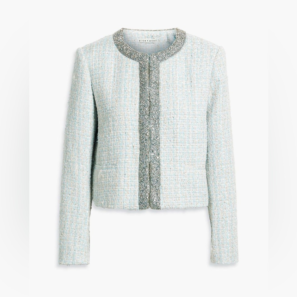 Alice + Olivia Kidman Embellished Tweed Jacket